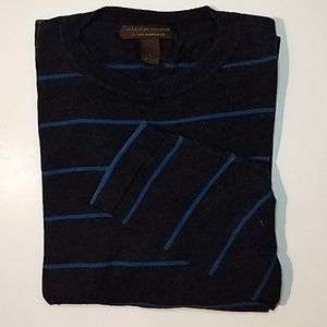 Sebastian Cooper Gray Striped Sweater Cash. Blnd L